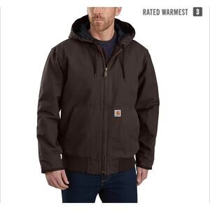 CARHARTT MEN'S Y2K INSULATED ACTIVE COAT LOOSE FIT IN DARK BROWN. SIZE XL